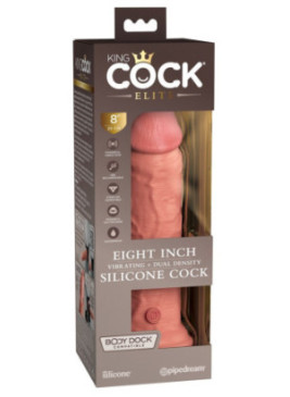 8" Vibrating + Dual Density Silicone Cock